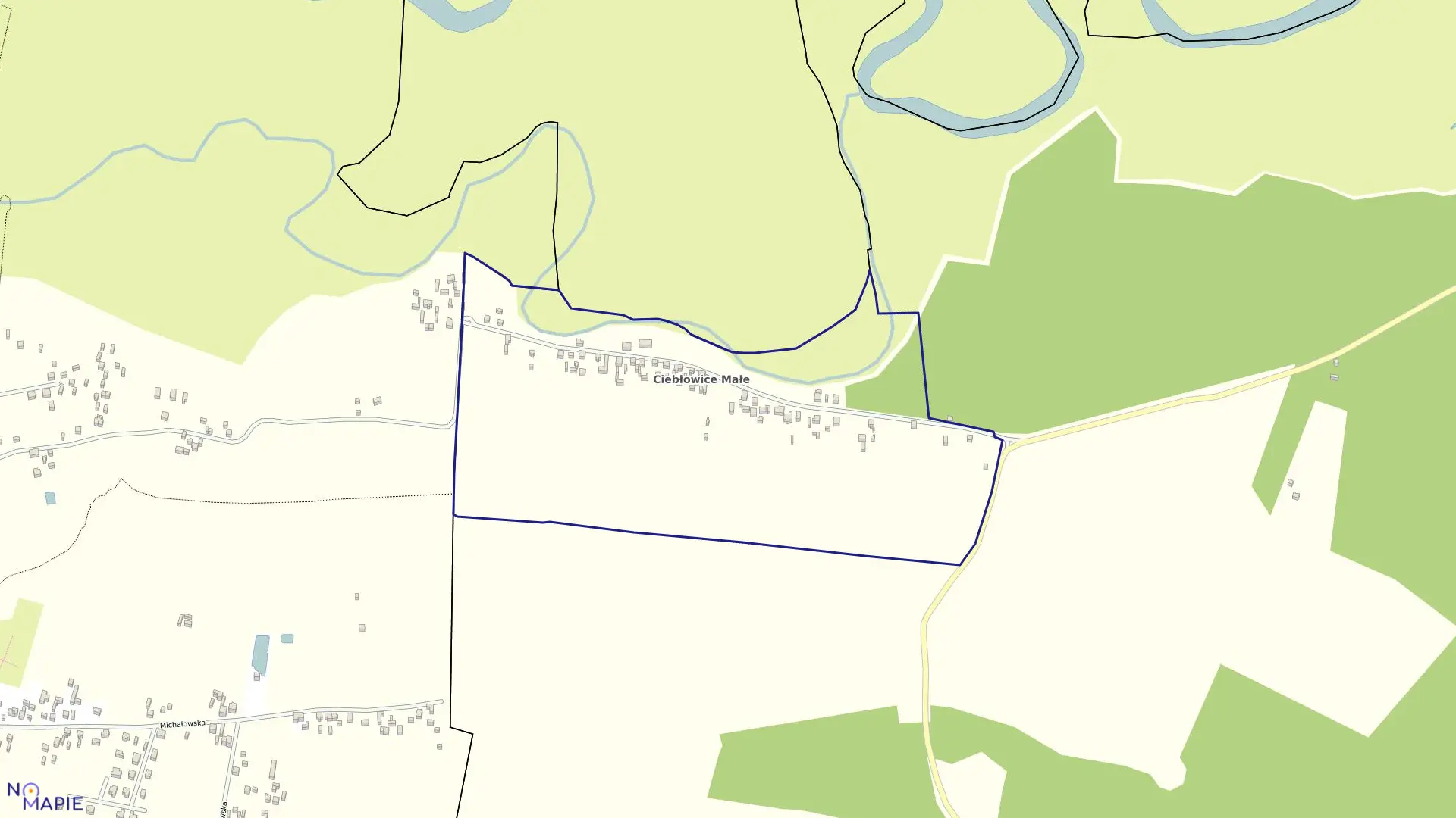 Mapa obrębu CIEBŁOWICE MAŁE w gminie Tomaszów Mazowiecki