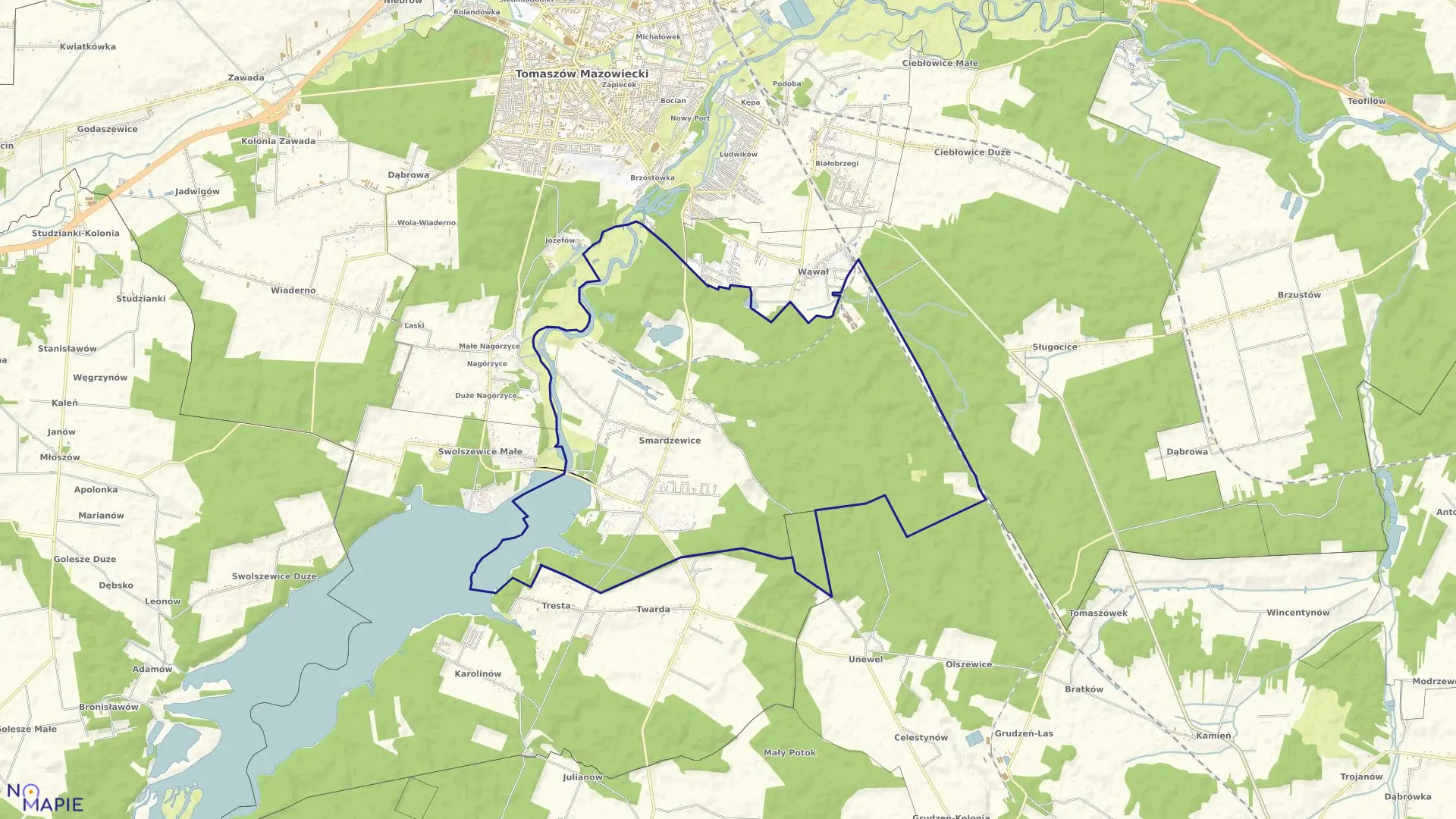 Mapa obrębu SMARDZEWICE w gminie Tomaszów Mazowiecki